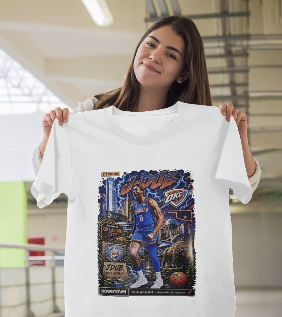 J Dub Oklahoma City Thunder Jalen Williams Downtown Comic OKC Basketball T-Shirt