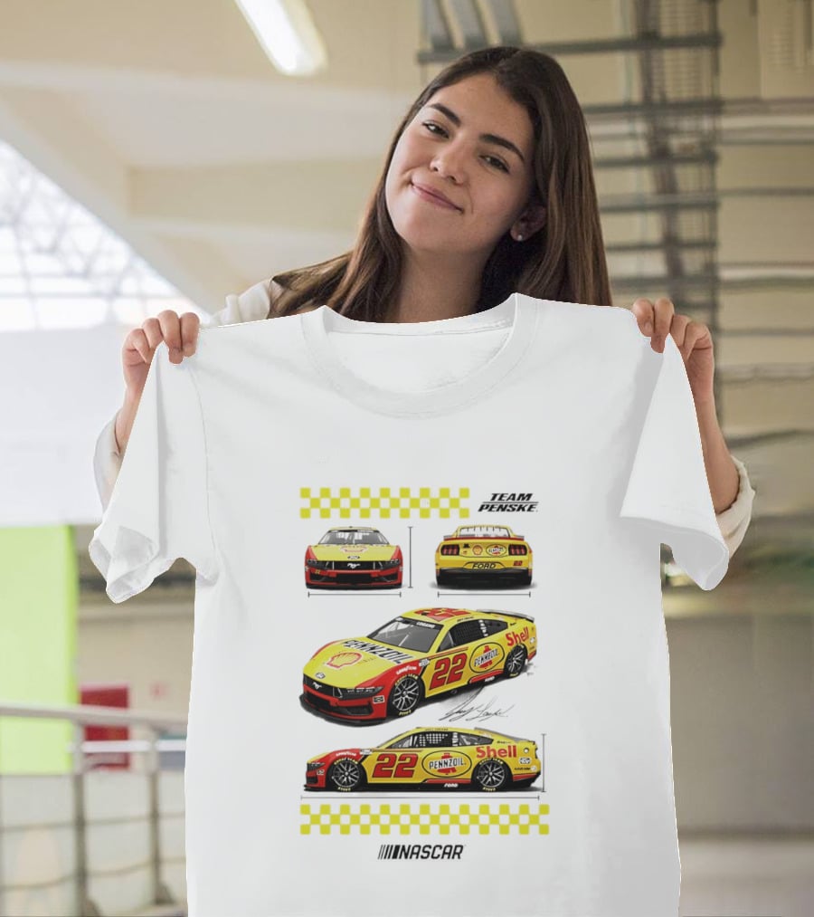 Joey Logano Pennzoil Shell 22 Ford Mustang NASCAR Team Penske Racing T-Shirt