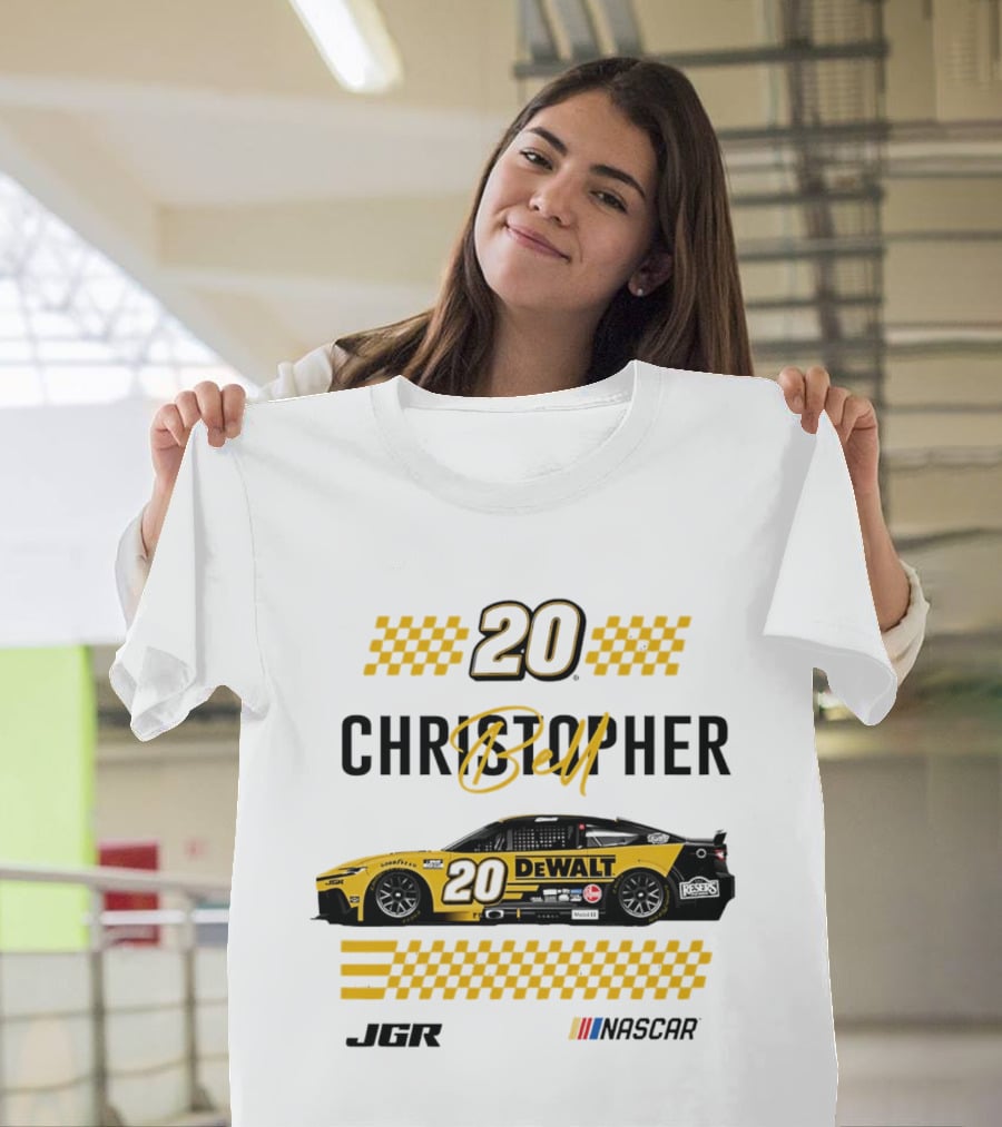 Christopher Bell 20 Dewalt Nascar Autographed JGR Racing T-Shirt