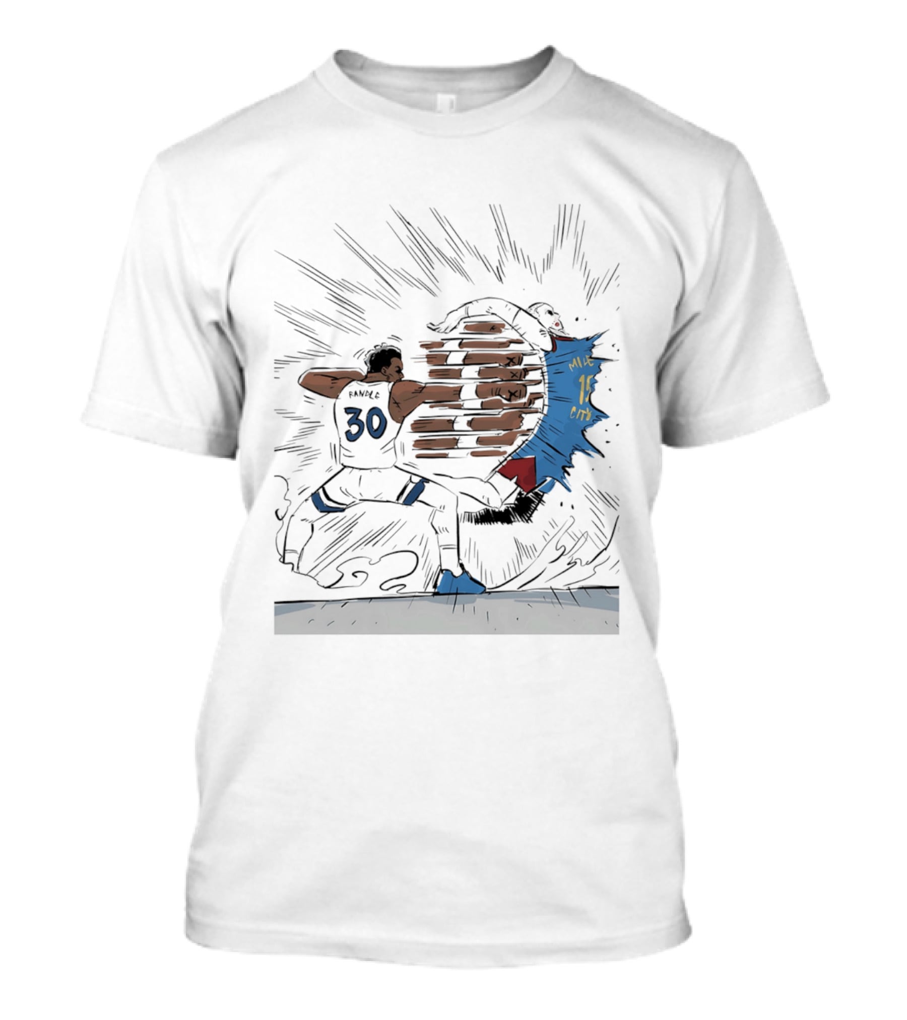 Randle Timberwolves Vs Jokic Nuggets Comic Style Slam Dunk Action T-Shirt