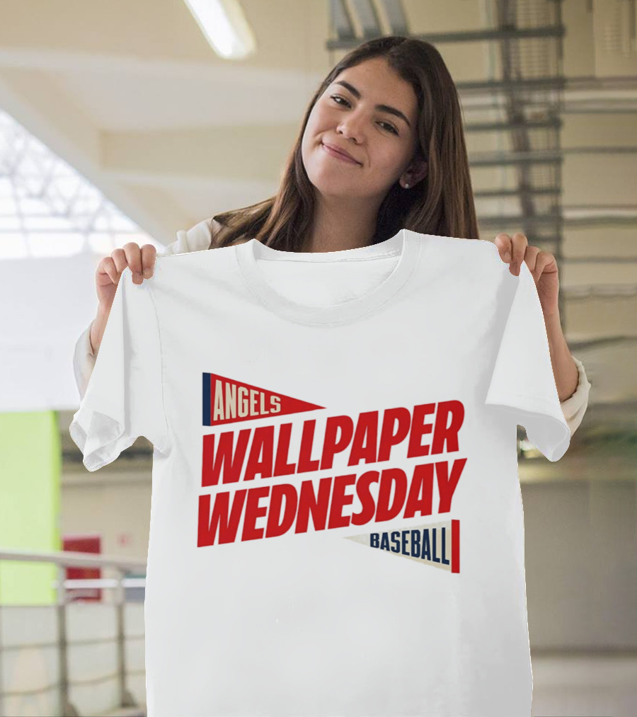 Los Angeles Angels Wallpaper Wednesday Baseball T-Shirt