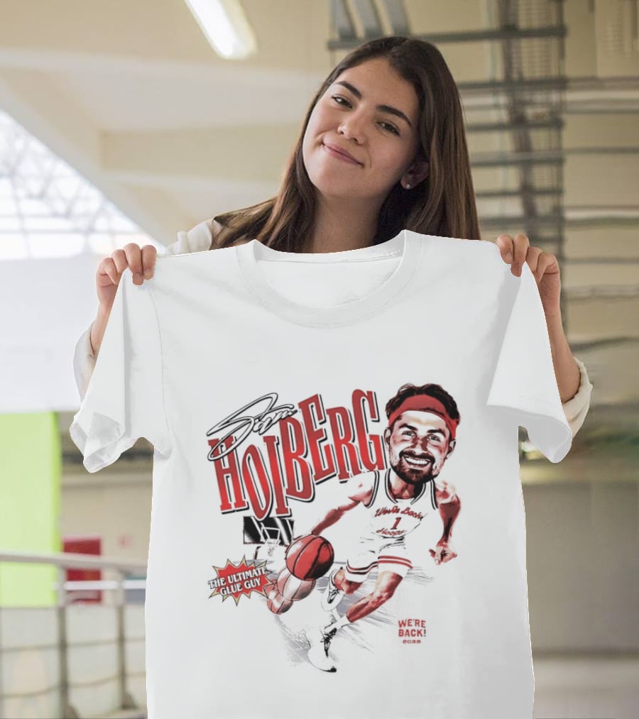 Sam Hoiberg Nebraska Cornhuskers Basketball Player Dribbling T-Shirt