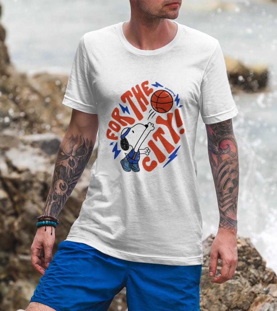 Snoopy For The City Oklahoma City Thunder Basketball T-Shirt