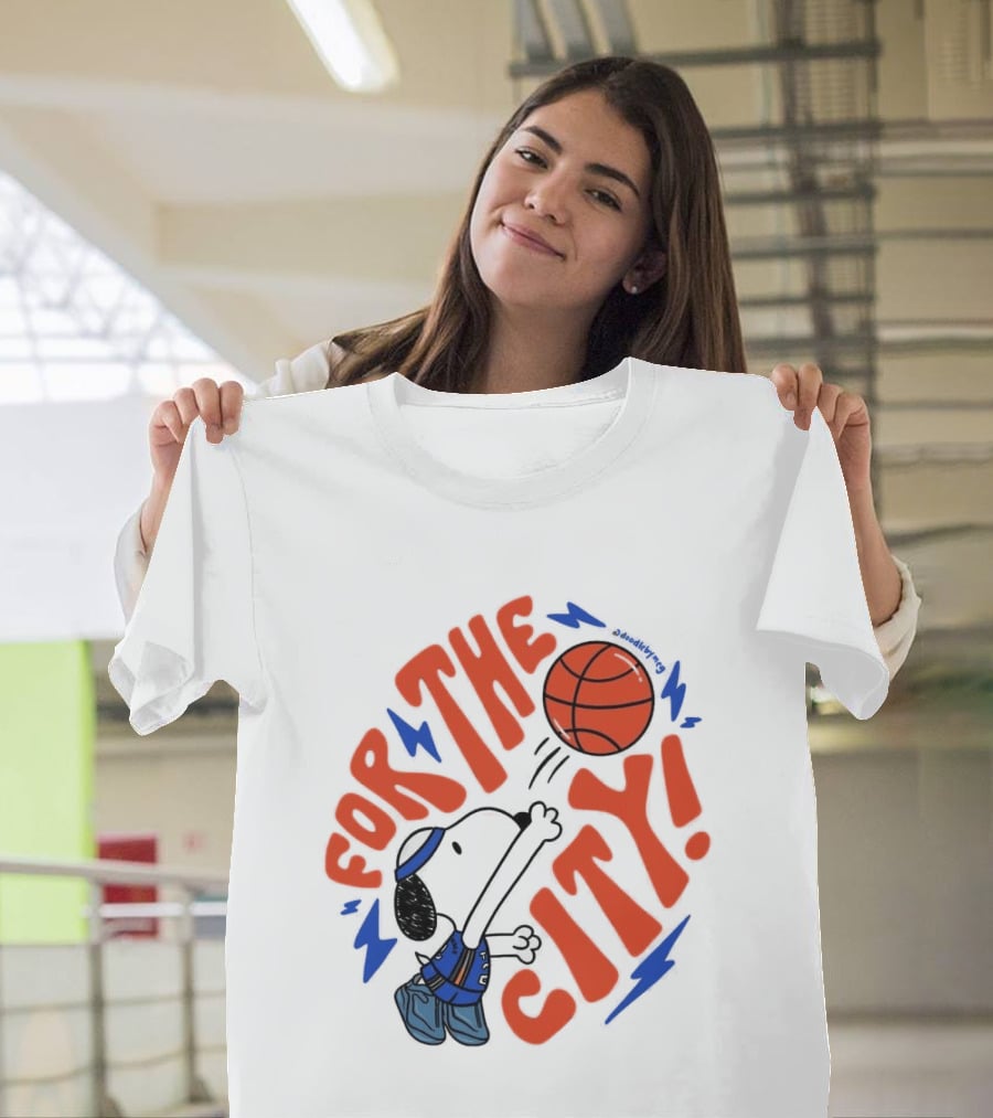 Snoopy For The City Oklahoma City Thunder Basketball T-Shirt