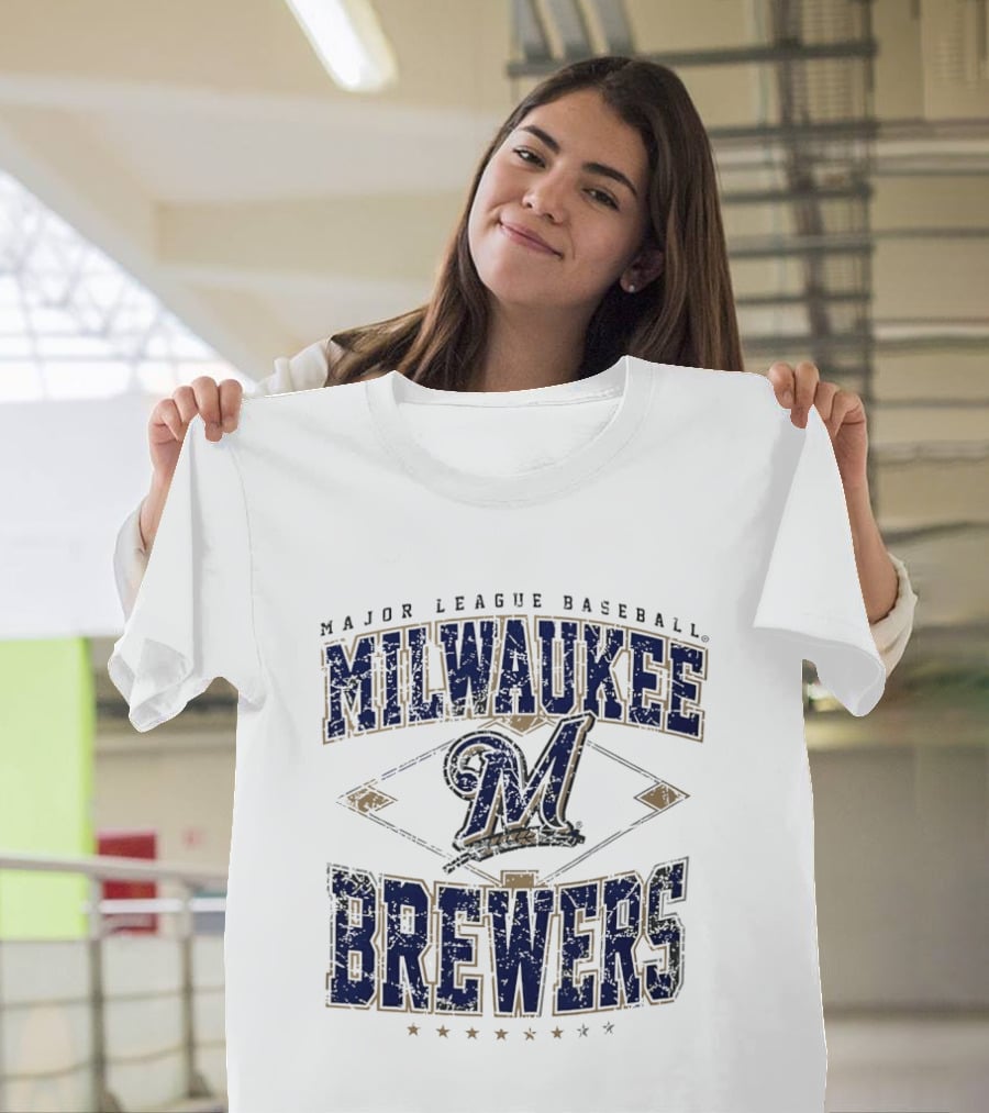 Milwaukee Brewers Major League Baseball Cooperstown M Diamond T-Shirt