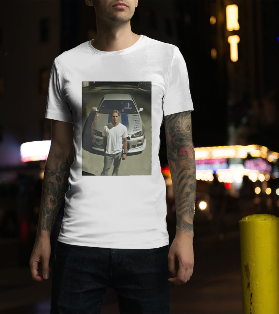 Paul Walker Nissan Skyline GT R R34 Fast And Furious Iconic Movie Car Scene T-Shirt