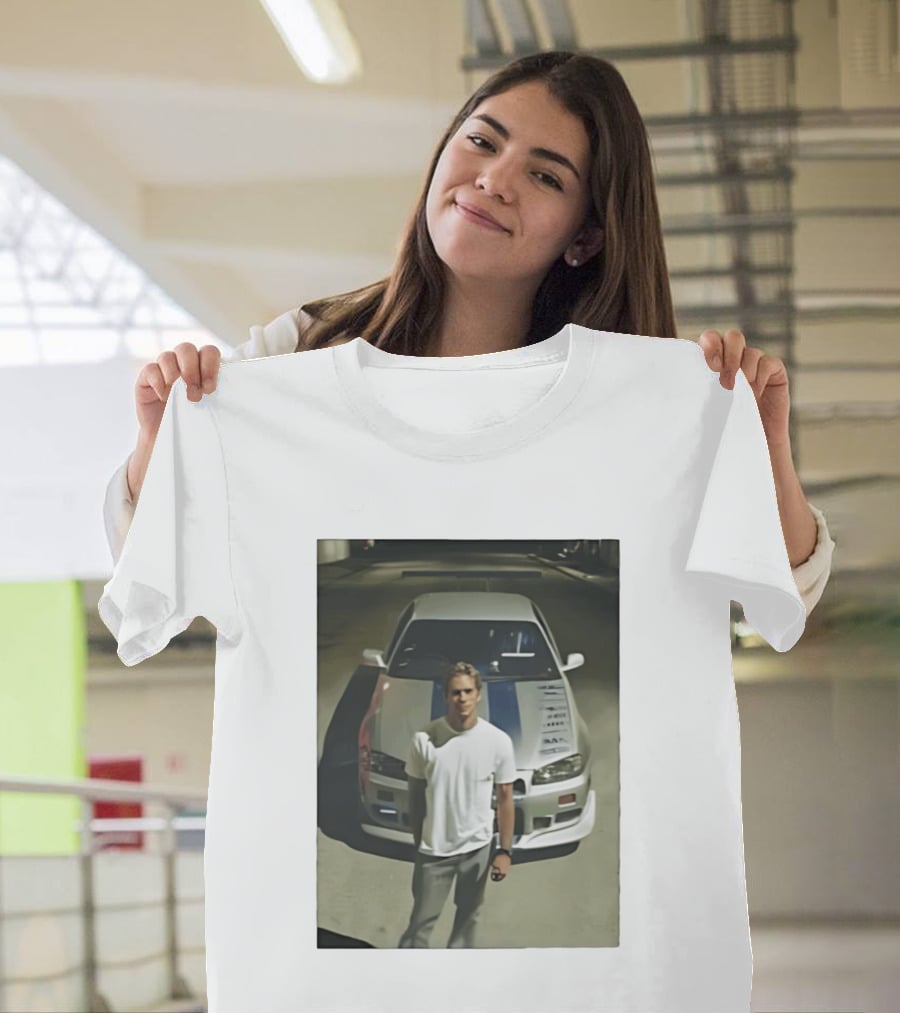 Paul Walker Nissan Skyline GT R R34 Fast And Furious Iconic Movie Car Scene T-Shirt