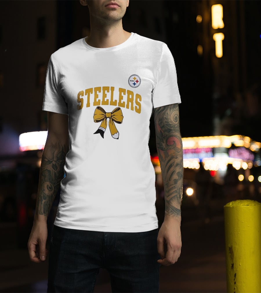 Pittsburgh Steelers Retired Teacher Love Bow T-Shirt