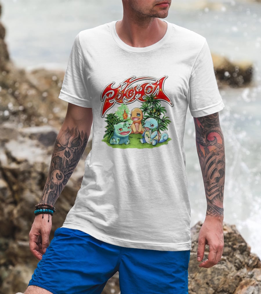 Pokémon Bulbasaur Charmander Squirtle Cannabis T-Shirt