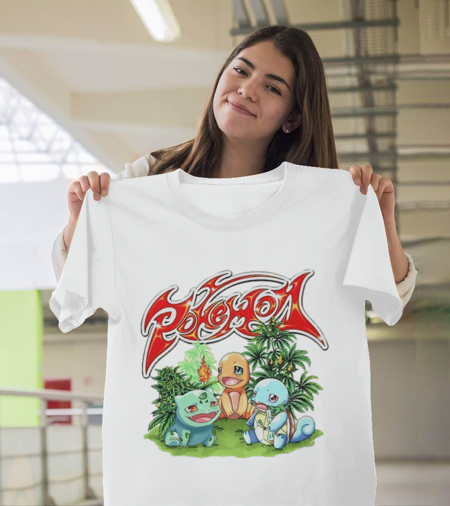 Pokémon Bulbasaur Charmander Squirtle Cannabis T-Shirt