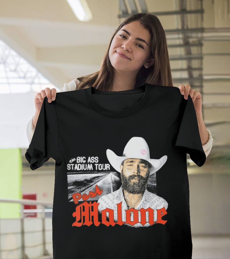 Post Malone Big Ass Stadium Tour Cowboy Hat Tattoo T-Shirt