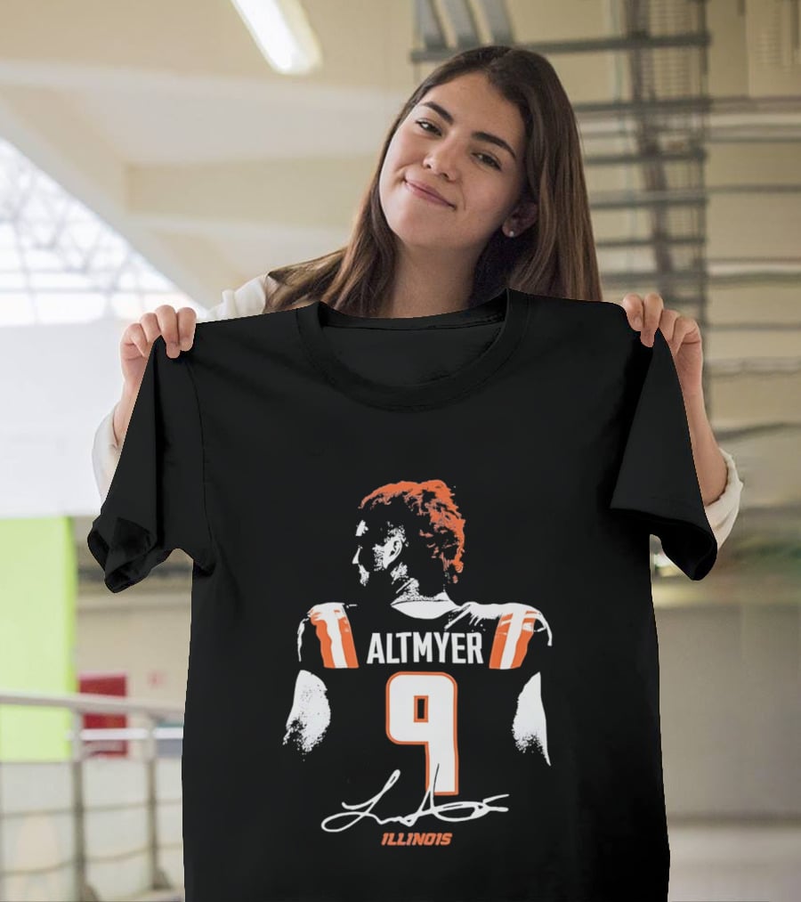Luke Altmyer 9 Illinois Fighting Illini Football Player T-Shirt