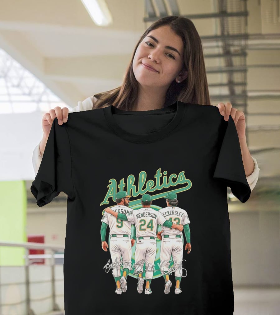 Rickey Henderson Reggie Jackson Dennis Eckersley Oakland Athletics Legends T-Shirt