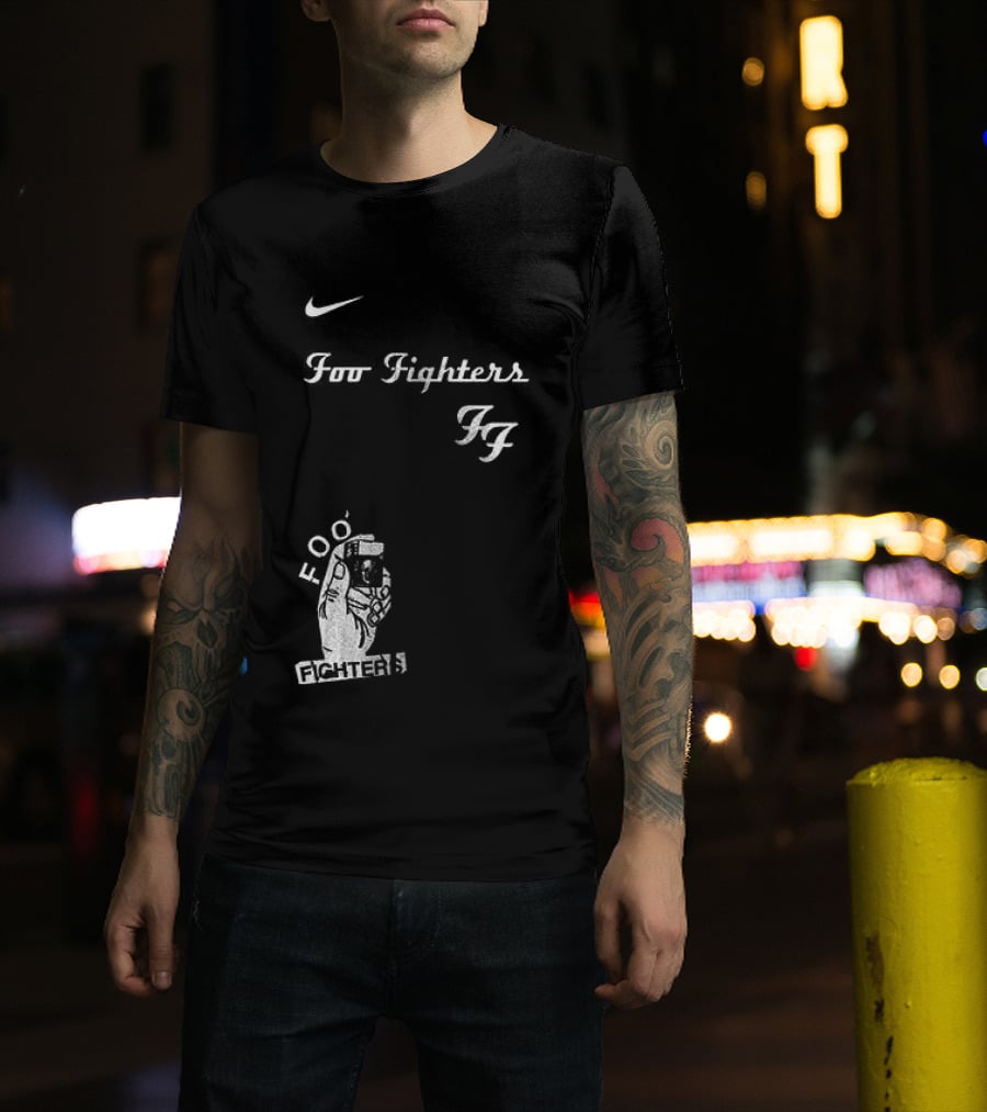 Foo Fighters Nike Do You Love Rock N Roll Skull Tattoo T-Shirt