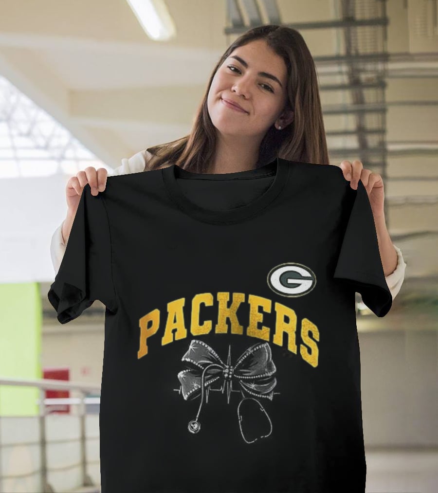 Green Bay Packers Nurse By Heart By Soul Fan T-Shirt