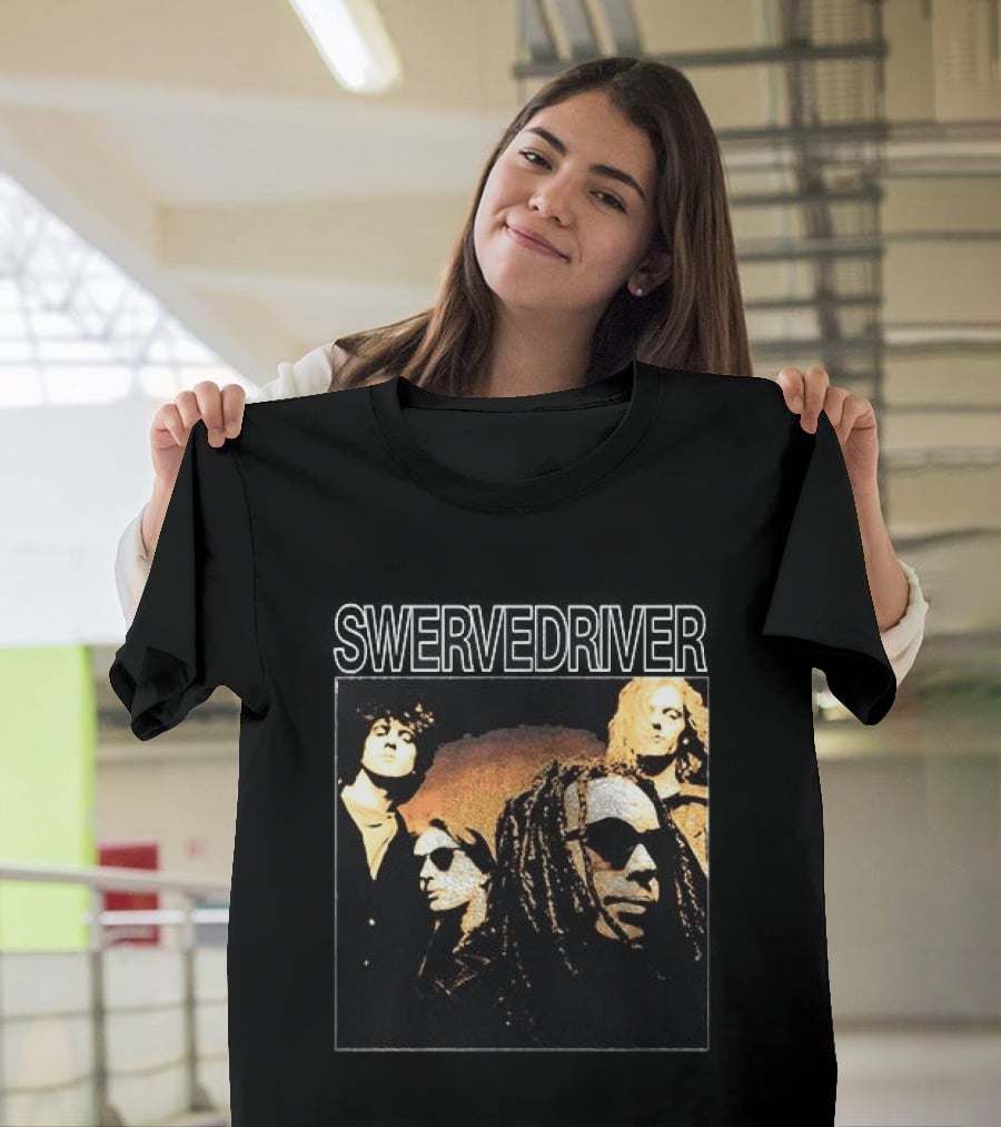 Swervedriver Band Portrait Album Cover Guns T-Shirt