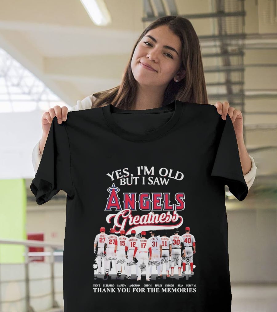 Yes I'm Old But I Saw Angels Greatness Trout Ohtani Anderson Thank You For The Memories T-Shirt