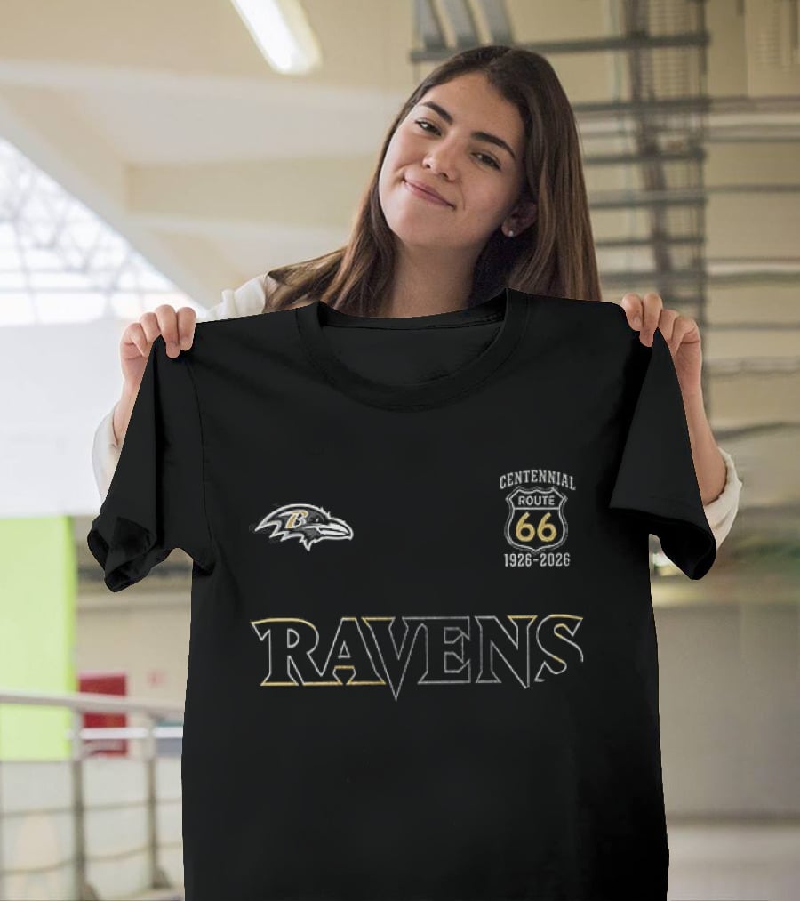 Baltimore Ravens Route 66 Centennial 1926 2026 T-Shirt