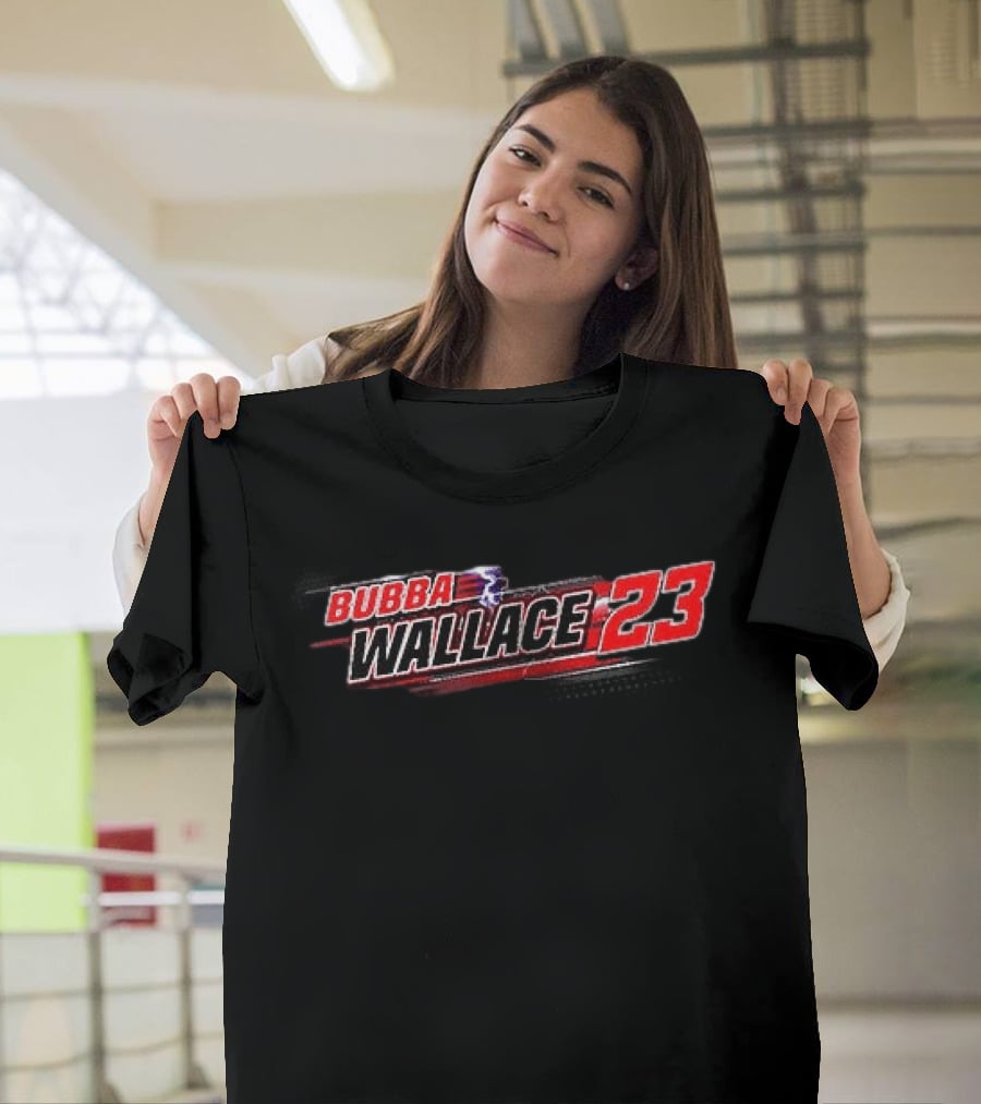Bubba Wallace 23 Checkered Flag Sports Black T-Shirt