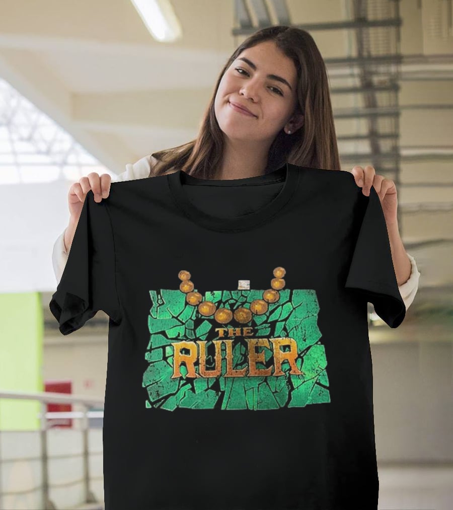 Oba Femi WWE The Ruler Gold Necklace Green Cracked Stone T-Shirt