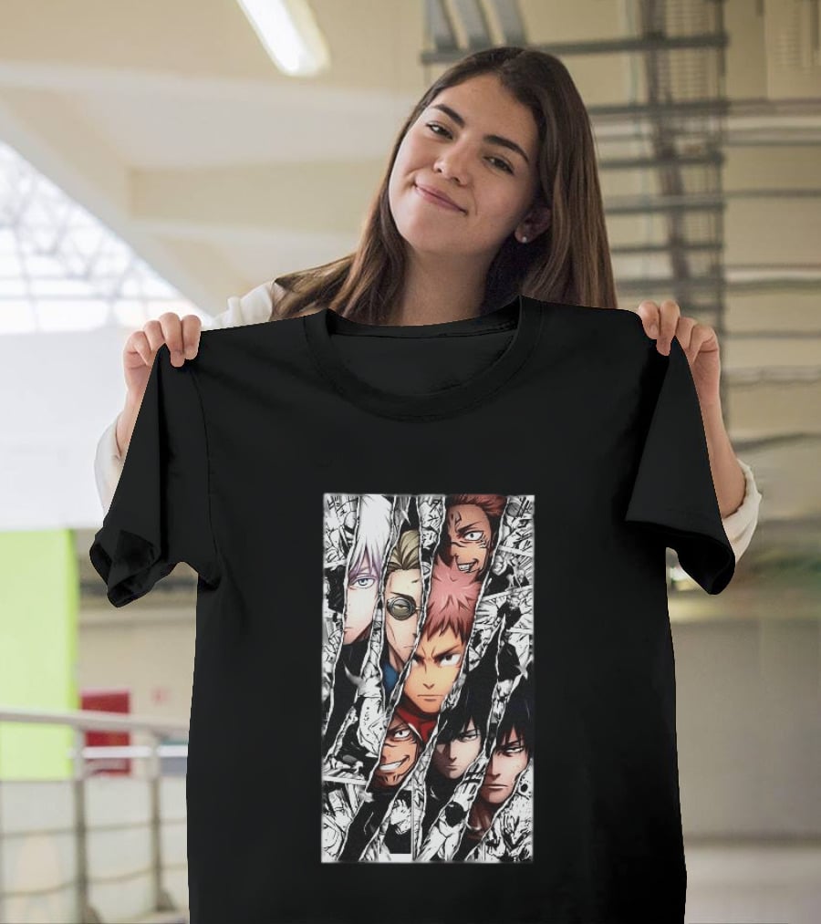 Jujutsu Kaisen Manga Characters Panel Split Burst T-Shirt