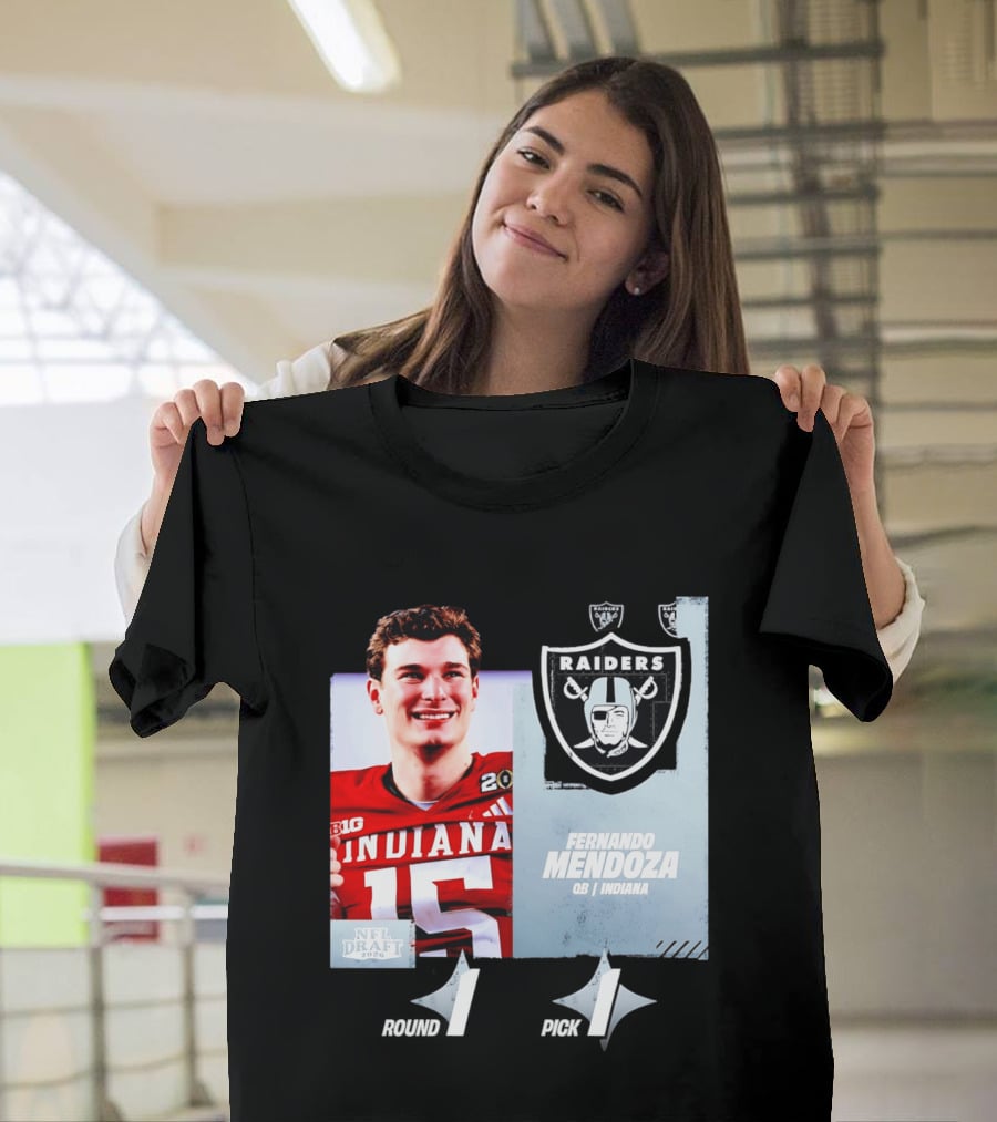 Fernando Mendoza QB Indiana Las Vegas Raiders NFL Draft 2026 Round 1 Pick 1 T-Shirt