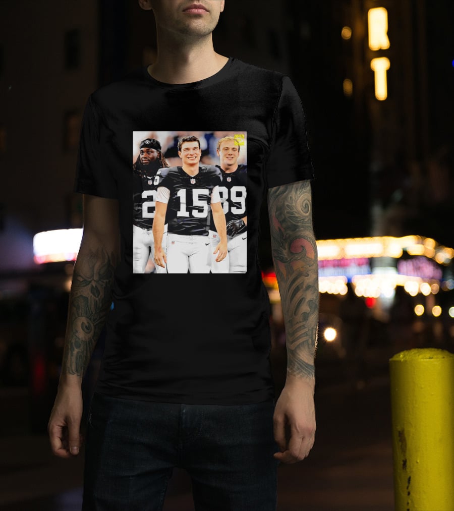 Las Vegas Raiders Kirk Cousins Fernando Mendoza Ashton Jeanty Gridiron T-Shirt