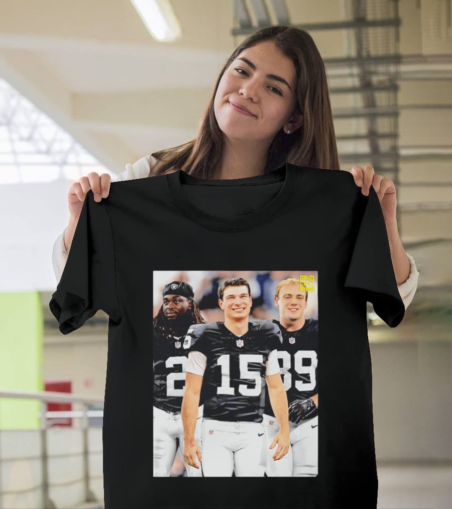 Las Vegas Raiders Kirk Cousins Fernando Mendoza Ashton Jeanty Gridiron T-Shirt