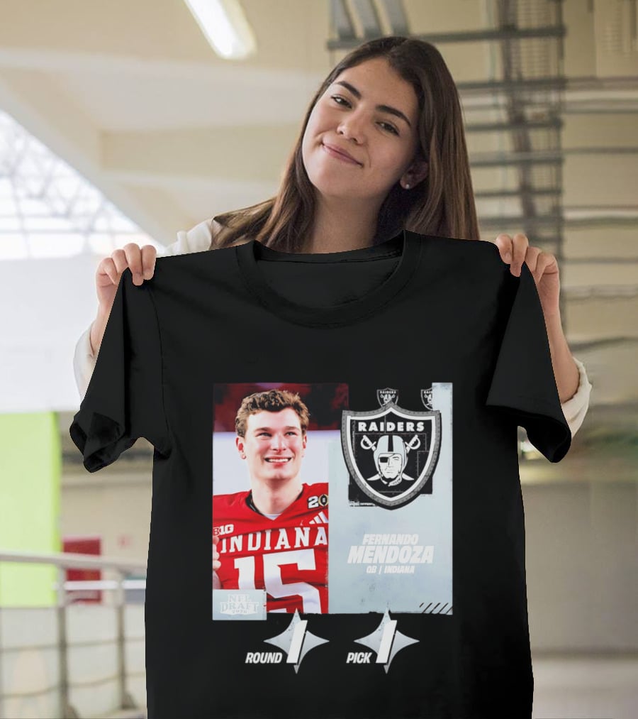 Fernando Mendoza QB Indiana Las Vegas Raiders Round 1 Pick 1 NFL Draft 2026 T-Shirt
