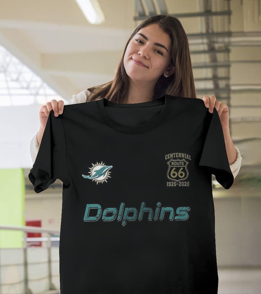 Miami Dolphins Route 66 100th Anniversary Centennial T-Shirt