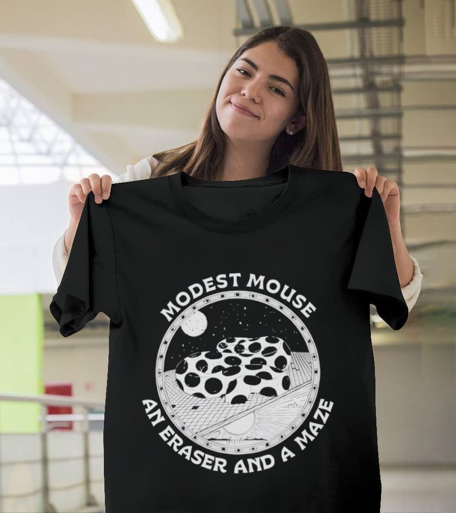 Modest Mouse An Eraser And A Maze Circle Moon Stars Maze T-Shirt