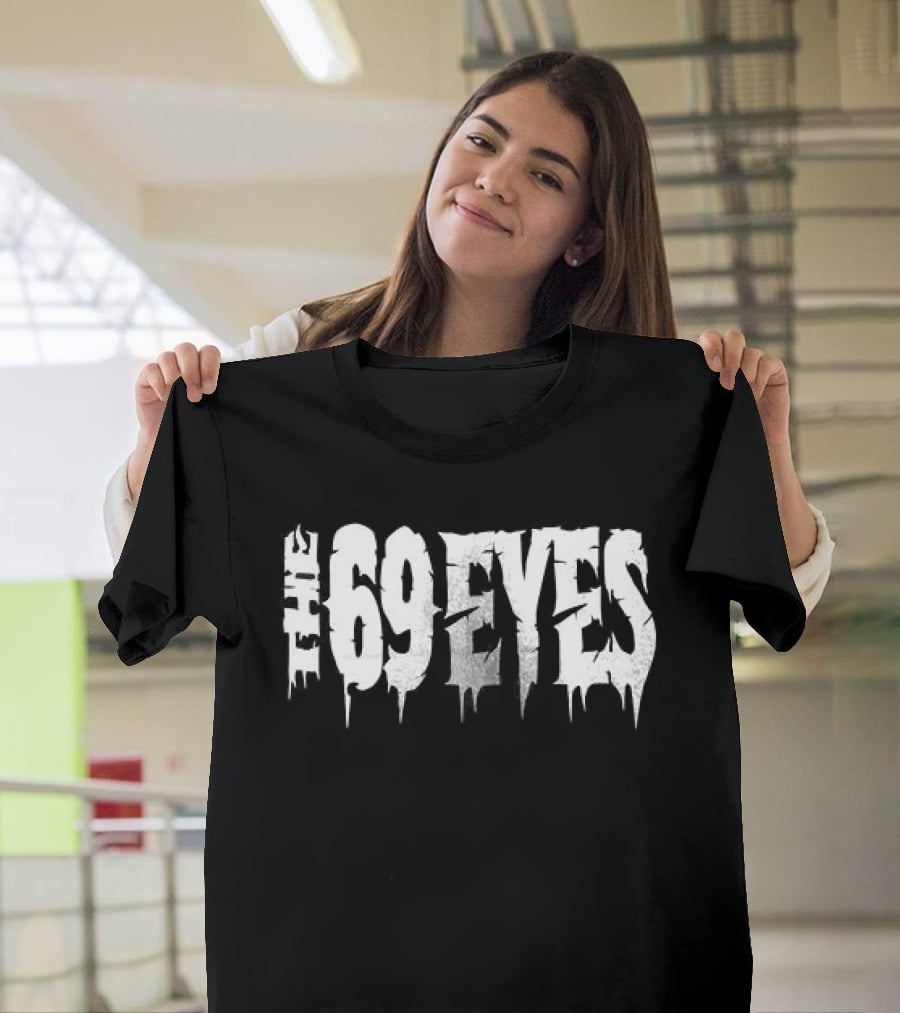 The 69 Eyes Band Gothic Font Dripping Horror T-Shirt