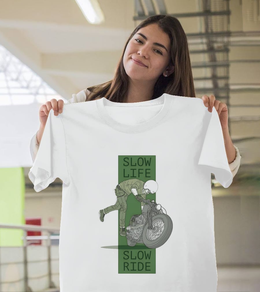 Biker Slow Life Slow Ride Motorcycle Adventure T-Shirt