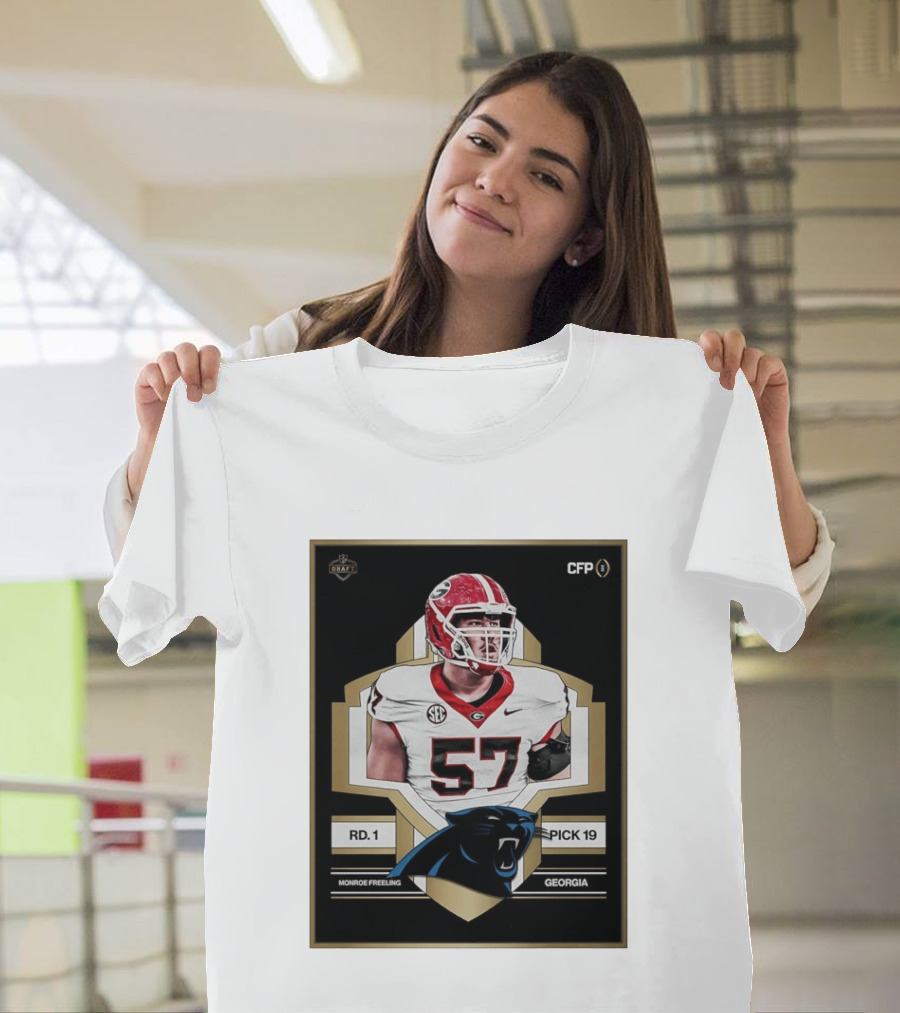 Georgia Monroe Freeling Pick 19 Carolina Panthers CFP Draft Round 1 T-Shirt