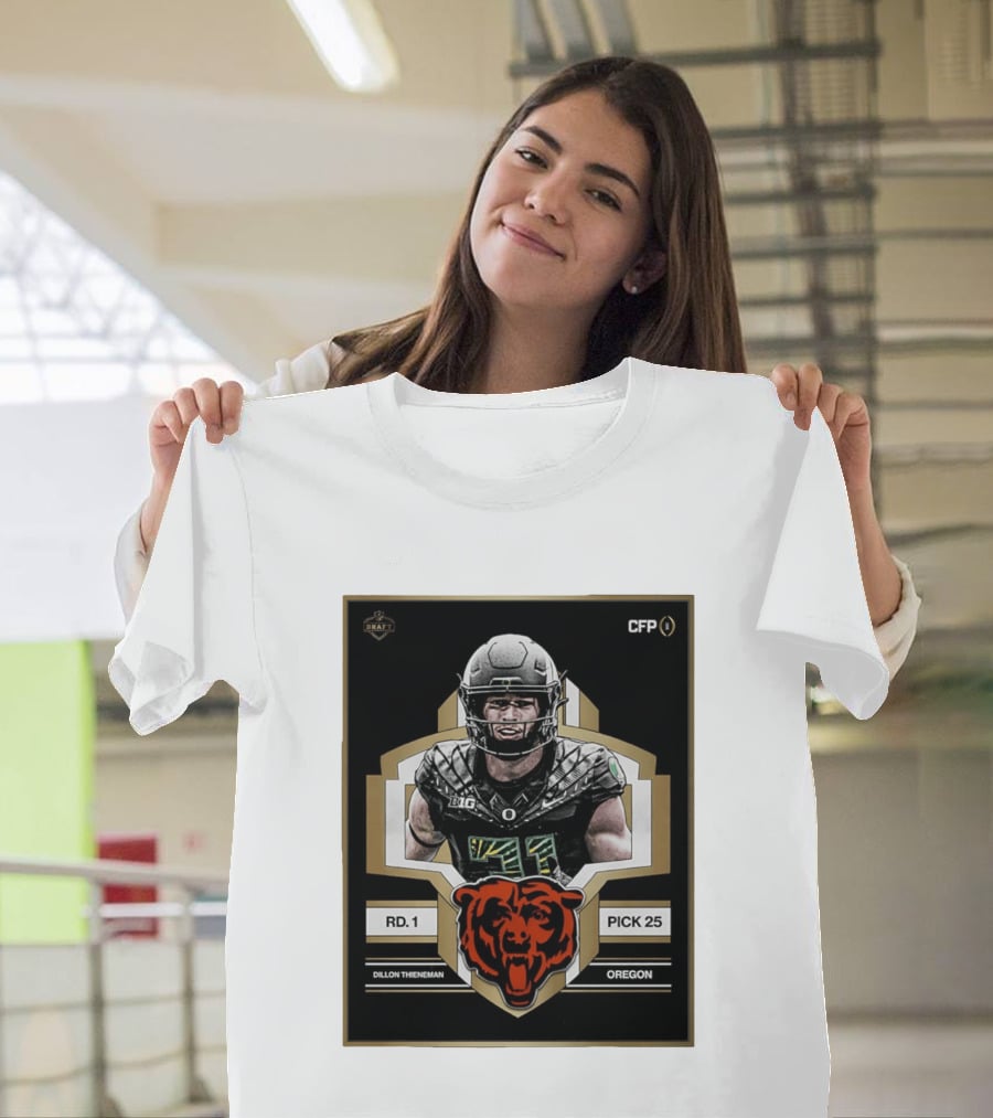 Dillon Thieneman RD 1 Pick 25 Oregon Chicago Bears 2026 Draft CFP T-Shirt