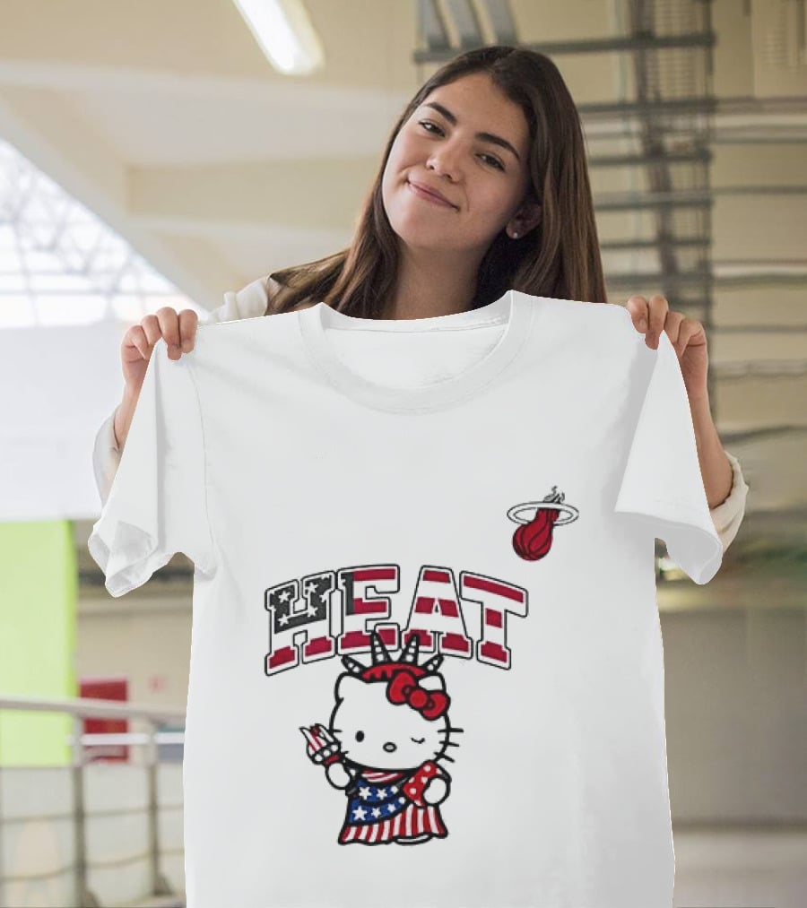 Hello Kitty Miami Heat Independence Day Celebration 1776 T-Shirt