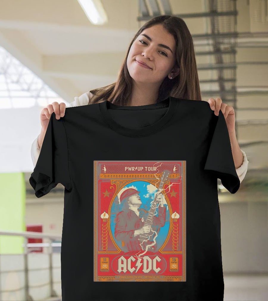PWR Up Tour ACDC Parque Estadio Nacional Santiago De Chile Marzo 2020 T-Shirt