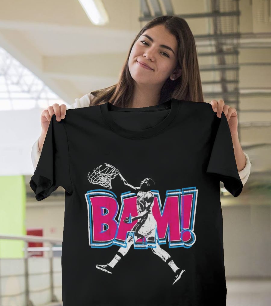 Bam Miami Heat Basketball Player Action Comic T-Shirt