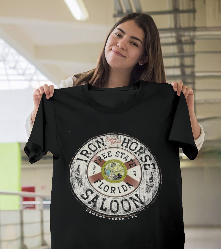 World Famous Iron Horse Saloon Free State Florida Flag T-Shirt