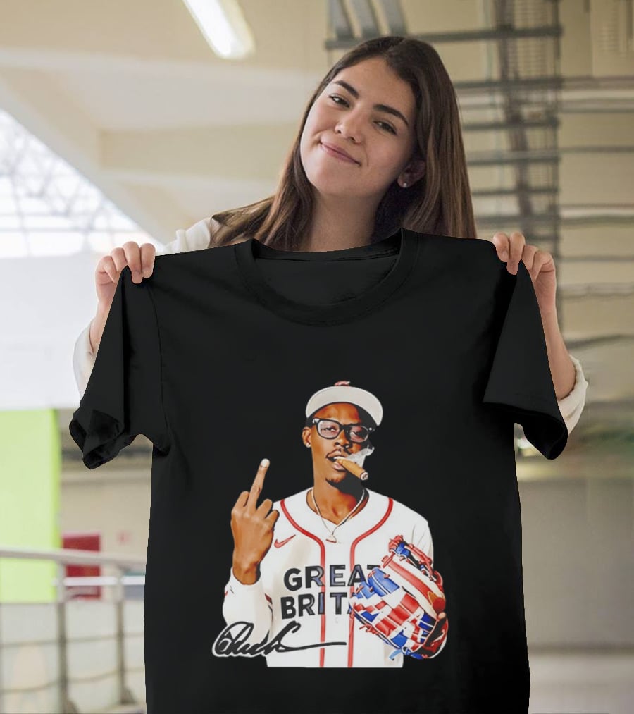 Jazz Chisholm Jr Great Britain Jersey Smoking Middle Finger Signature T-Shirt