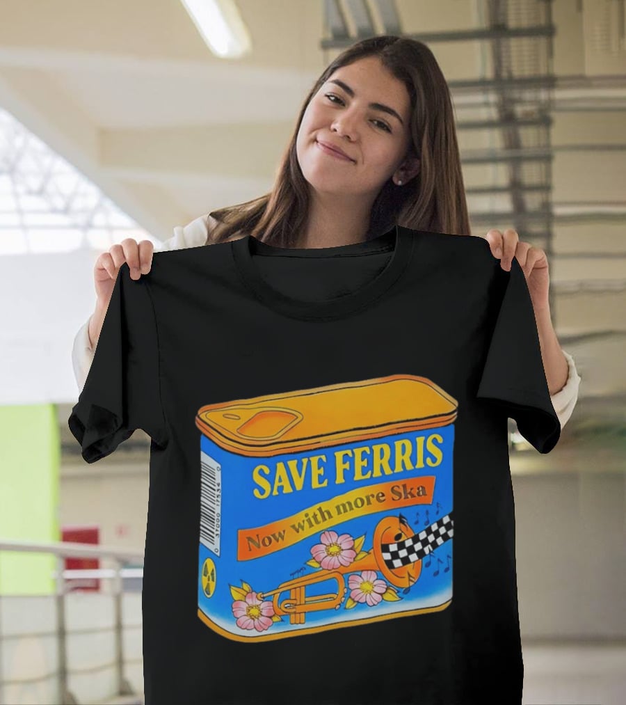 Save Ferris Now With More Ska Trombone Flowers Checkered Banner T-Shirt