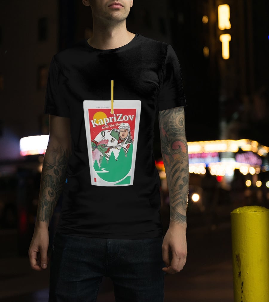 Kaprizov Kirill The Thrill Minnesota Wild Juice Box Hockey T-Shirt