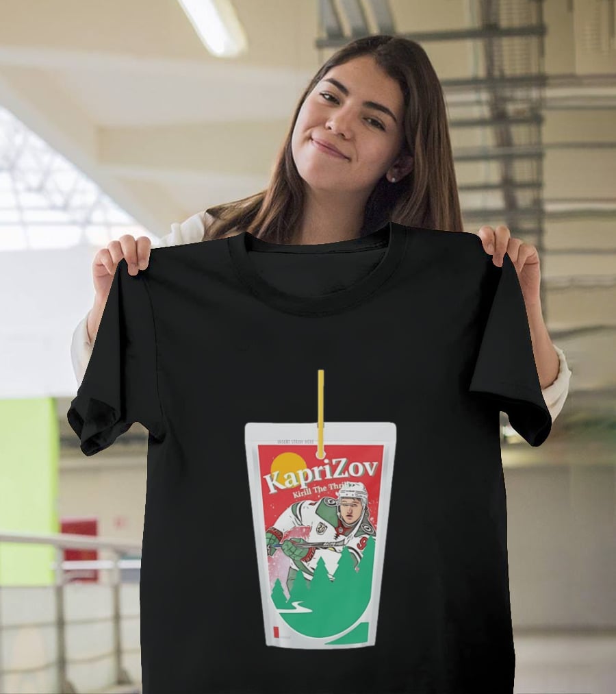 Kaprizov Kirill The Thrill Minnesota Wild Juice Box Hockey T-Shirt
