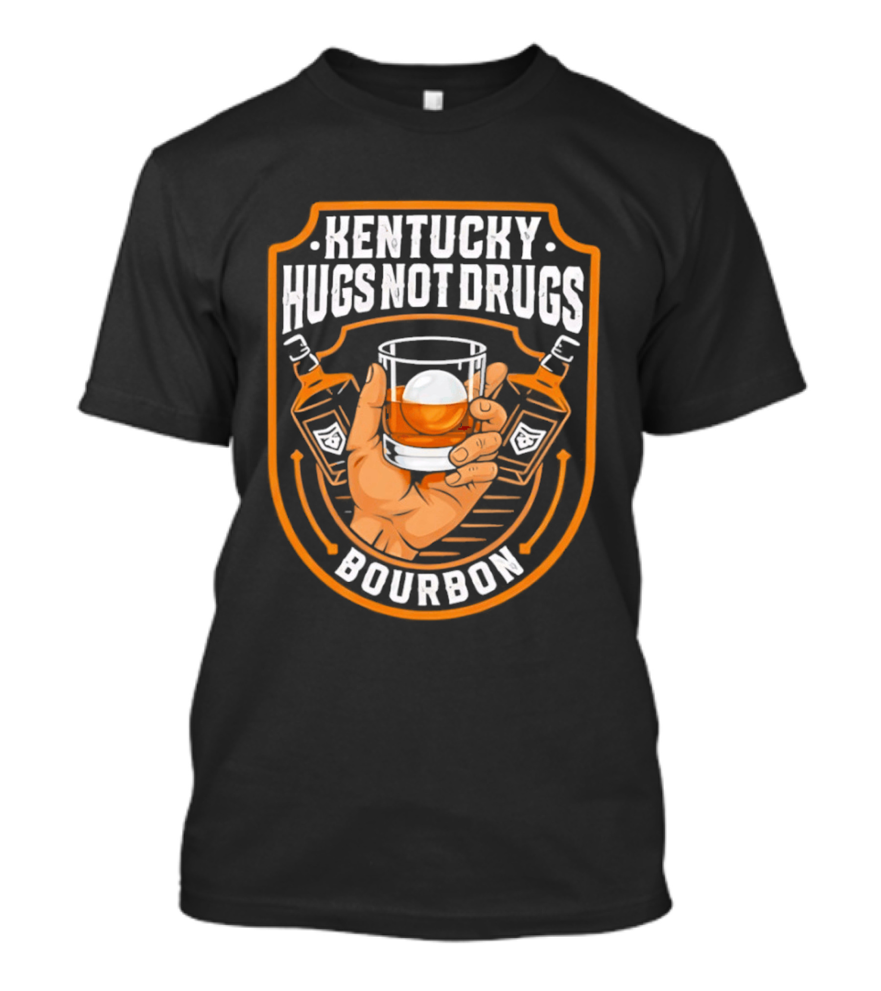 Kentucky Hugs Not Drugs Bourbon Whiskey Glass Holder T-Shirt