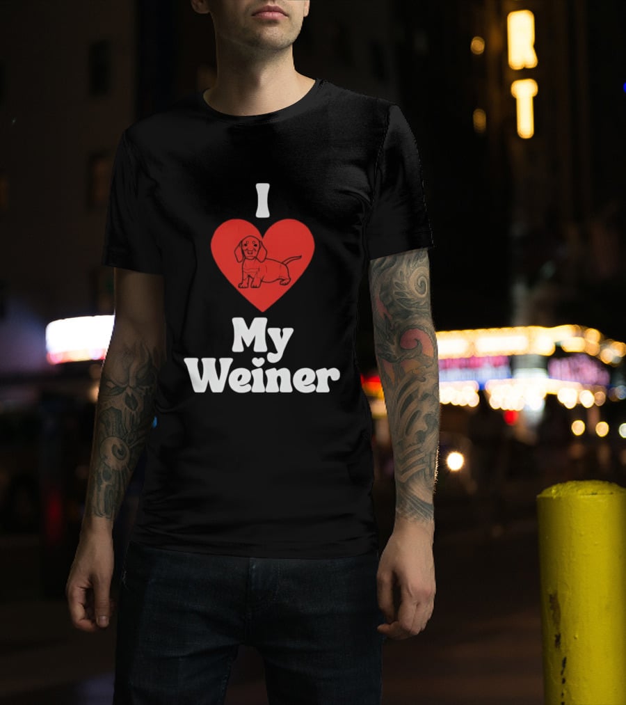I Heart My Weiner Dachshund Love T-Shirt