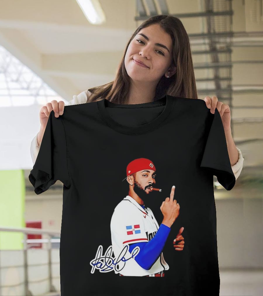 Fernando Tatis Jr San Diego Padres Smoking Middle Finger Dominican Jersey T-Shirt