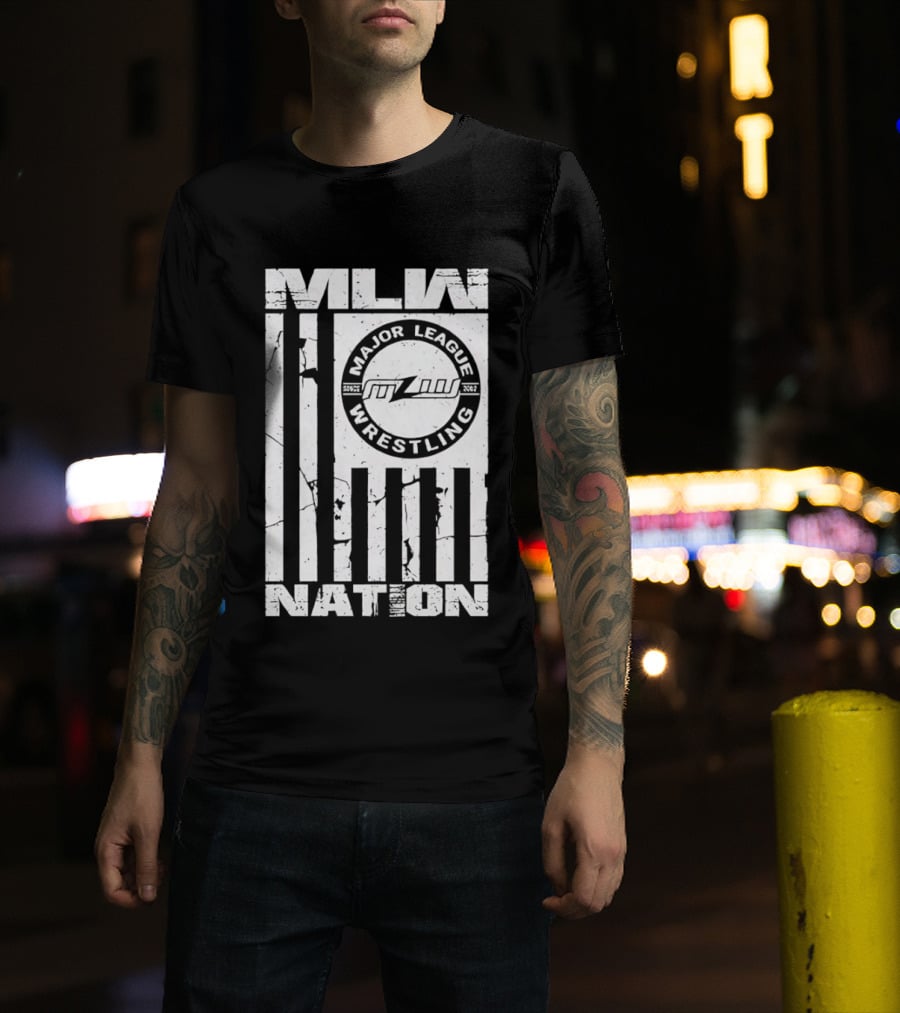 MLW Major League Wrestling Nation American Flag T-Shirt