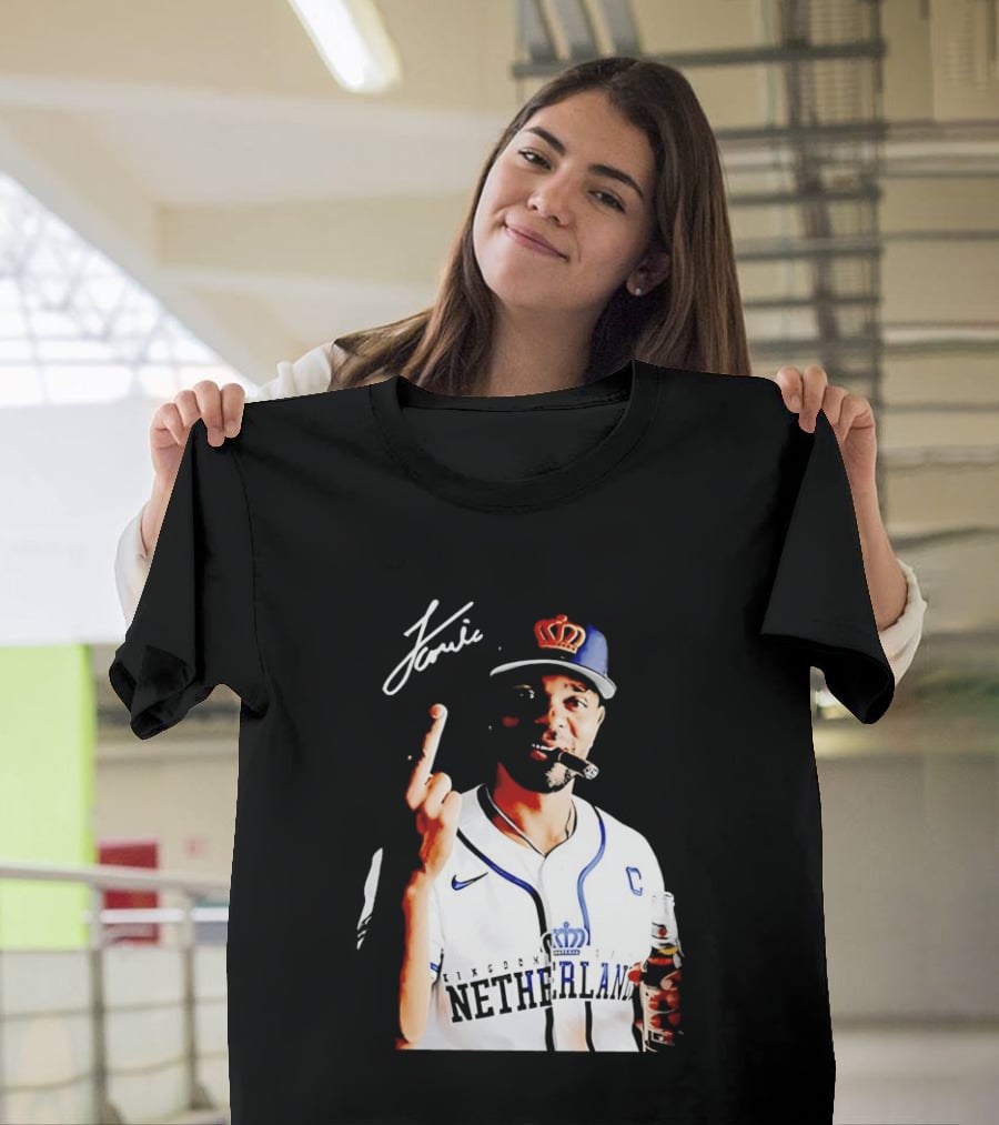Xander Bogaerts Netherlands Baseball Smoking Gesture Middle Finger T-Shirt