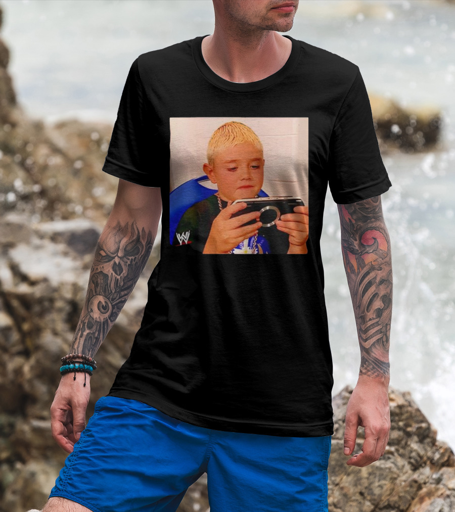 Dominik Mysterio Young WWE Star Playing PSP T-Shirt