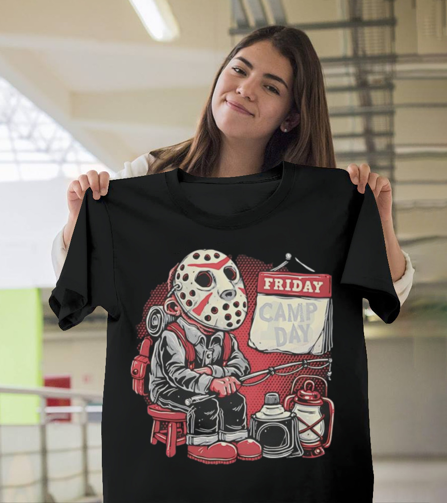 Friday Camp Day Jason Voorhees Camping Theme T-Shirt